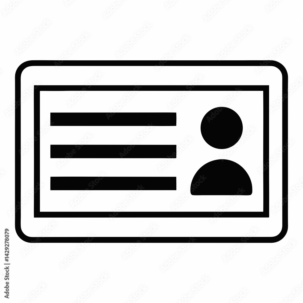 Poster identification card vector icon showing personal information and business credentials