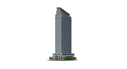 Obraz premium Modern high rise building rendered in studio shot
