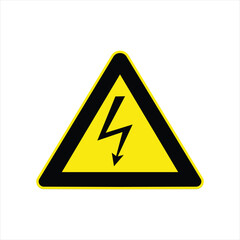 High voltage sign with lightning.