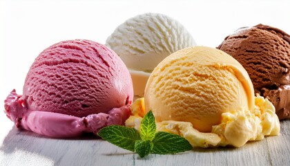various scoops of ice cream