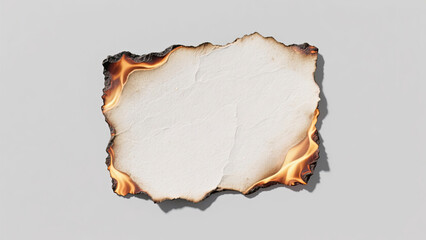 Realistic Burnt paper edge isolated on solid background. Burning edge paper texture. Ideal text,