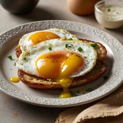 Pancakes with Sunny-Side Eggs and Sausage