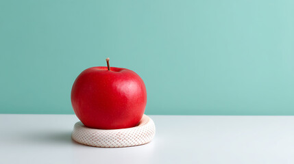 The white snake circled the apple.