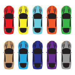 Top View Colorful Cars (Set)