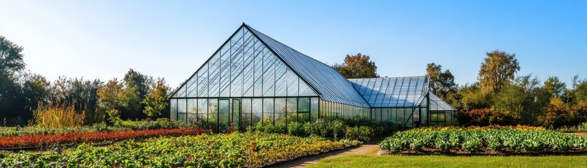 Obraz premium Flourishing greenhouse, a haven for thriving plants and lush greenery lush
