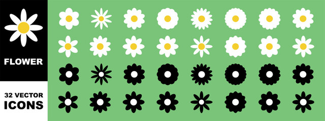 Flower icons set.Flower icon collection