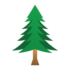 Simple evergreen tree vector illustration green conifer tree graphic design element