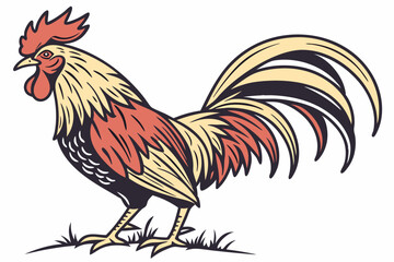 rooster isolated on white background