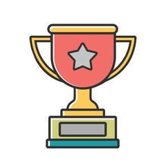 Golden Trophy Cup Clip Art for Achievement and Success