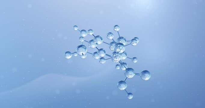 Foslevodopa rotating molecular structure, 3d model of antiparkinsonian agents
