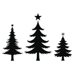 christmas tree set bundle silhouette