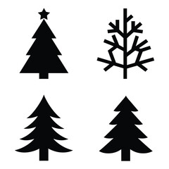 christmas tree set bundle silhouette