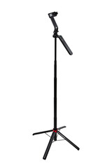 A multi-functional tripod with a flexible smartphone bracket and a wireless remote accessory.