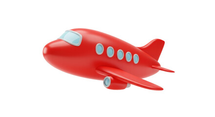 Isolated Red Cartoon Airplane Model