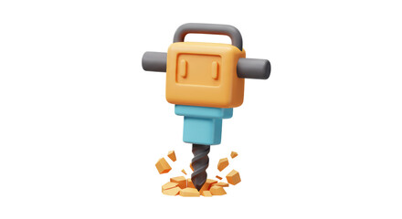 Isolated Jackhammer Breaking Ground Construction Tool