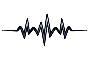 Abstract wave illustration with sharp peaks and smooth curves, symbolizing soundwaves or energy flow in a modern design
