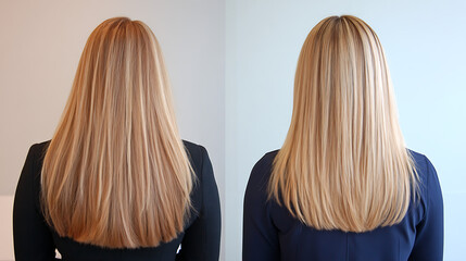 Naklejka premium Straight blond hair with a salon shine