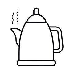 electric kettle outline icon steam vector art