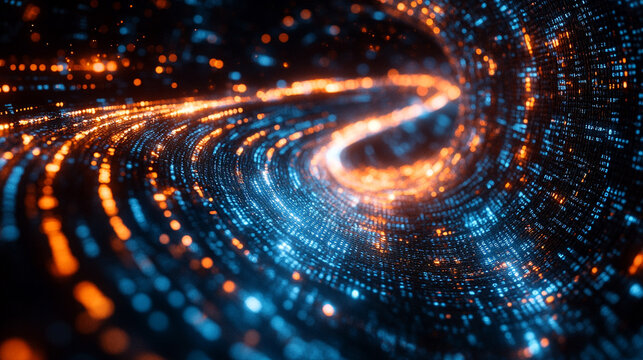 Futuristic digital binary code matrix symbolizes the complexity of data networks and the flood of information in the modern technological era, reflecting connectivity, analysis, and innovation.

 - Powered by Adobe
