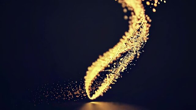 Golden Fairy Glitter shines with Dust Particles and sparkles, featuring Christmas gold glitters, Bokeh lights, a glowing dust trail, and a Logo revealer in an Intro animation with 3D glitter