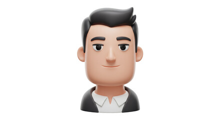 Isolated 3D Cartoon Businessman Bust