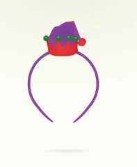 Elf hat  headband. vector illustration