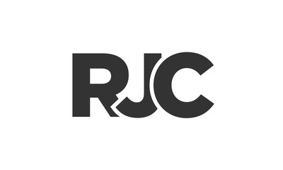 RJC logo design template with strong and modern bold text. Initial based vector logotype featuring simple and minimal typography. Trendy company identity.