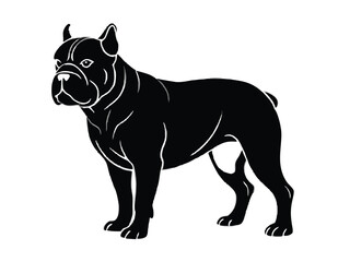 vector silhouette dog on white background