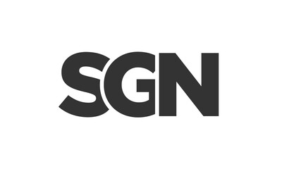 SGN logo design template with strong and modern bold text. Initial based vector logotype featuring simple and minimal typography. Trendy company identity.