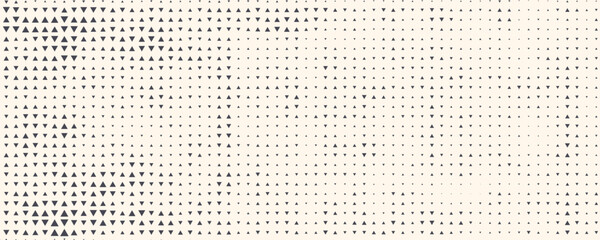 Triangles Vector Abstract Geometric Technology Background. Halftone Triangular Retro Style Simple Pattern. Minimal Style Dynamic Tech Wallpaper