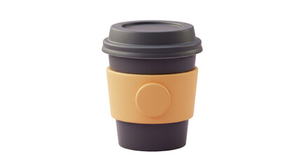 Isolated Coffee Cup with Lid and Sleeve