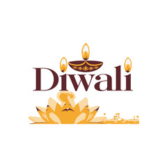 A -vector-illustration-of-a-Diwali-festival design vector art