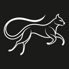 Logo art illustration of a running cat