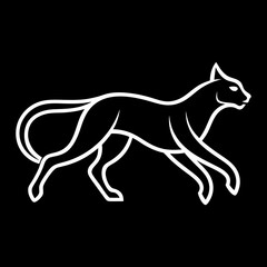 Logo art illustration of a running cat