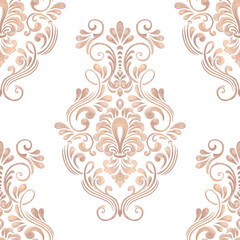 Damask seamless pattern element. Vintage classical old fashioned damask ornament, seamless texture for wallpapers, textile.