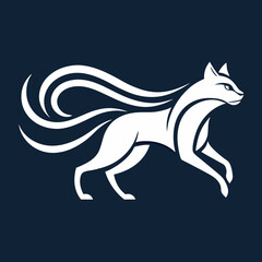 Fototapeta premium Logo art illustration of a running cat