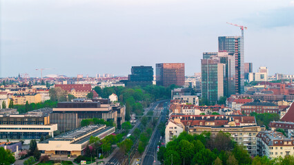 Panoramic view from the drone on the city Poznan. Poland. © Robert