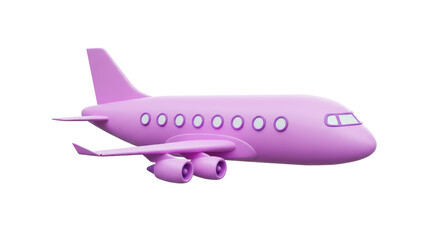Isolated Pastel Pink Airplane for Travel