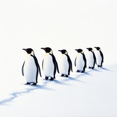 Obraz premium Penguins Marching in Antarctica