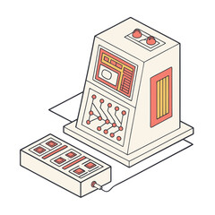Vector illustration of a digital circuit board design with intricate lines and electronic chips embodies modern computer technology