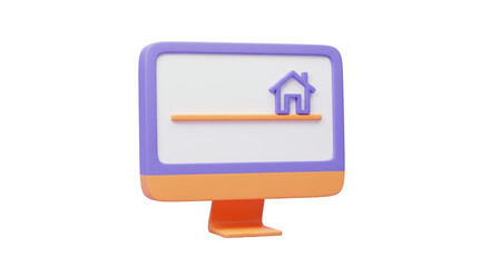 Isolated Computer Screen Displaying House Symbol