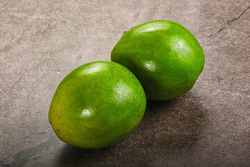 Two ripe green exotic avocado fruit