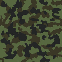 Seamless camouflage pattern with green color. heart shape. military, camouflage, simple. Vector
