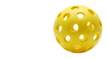 Pickleball with holes yellow color isolated on transparent background