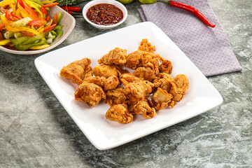 Golden crispy Breaded calamari snack