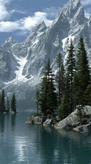 Majestic Mountain Lake Scenery