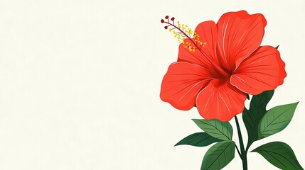   A red flower on a white background with a green stem and two red flowers on a white background with green stems