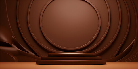 Abstract chocolate brown mock up background for product presentation 