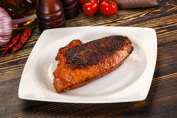 Roasted duck breast in cherry