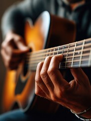 Fototapeta premium Hand Playing Guitar